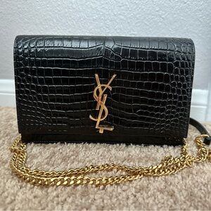 Saint Laurent Kate Chain Wallet With Tassel